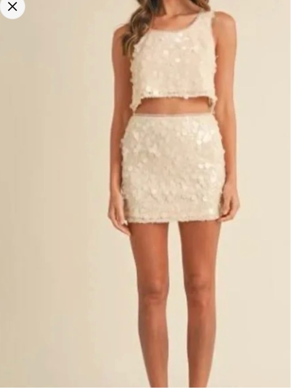 🔥🔥Mable White Sequin tank and mini skirt set - Picture 15 of 16